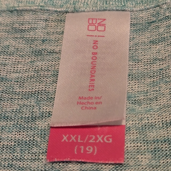 No Boundaries Mint Lace Top Women’s XXL Hi-Lo Hem 3/4 Sleeve + Infinity Scarf - Picture 6 of 10